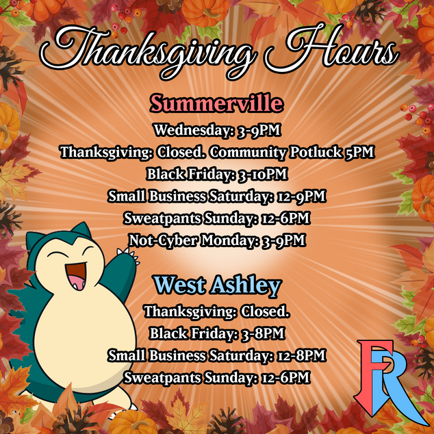 Thanksgiving Hours and Sales!