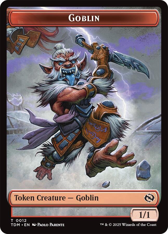 Dog // Goblin Double-Sided Token [Tarkir: Dragonstorm Commander Tokens]