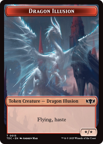 Dragon Illusion // Monk Double-Sided Token [Tarkir: Dragonstorm Commander Tokens]