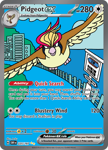 Pidgeot ex (225/197) [Scarlet & Violet: Obsidian Flames]