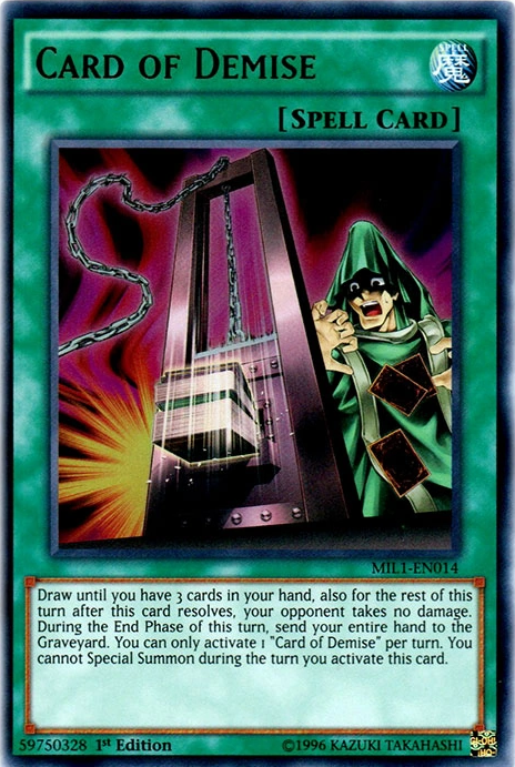 rare yugioh spell cards Card of Demise [MIL1-EN014] Ultra Rare