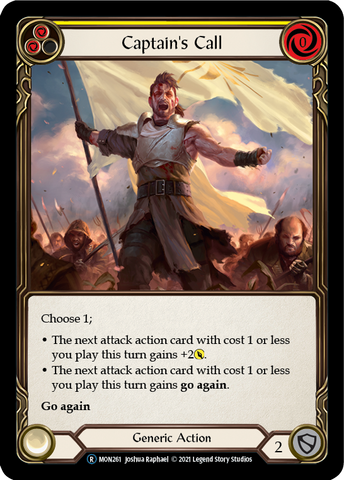 Captain's Call (Yellow) (Rainbow Foil) [U-MON261-RF] Unlimited Edition Rainbow Foil