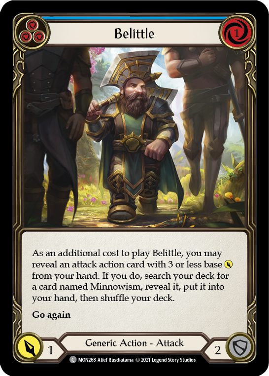 Belittle (Blue) (Rainbow Foil) [MON268-RF] 1st Edition Rainbow Foil