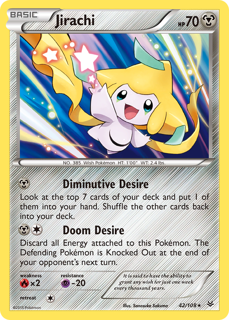 leaked new pokemon cards jirachi Jirachi (42/108) [XY: Roaring Skies]