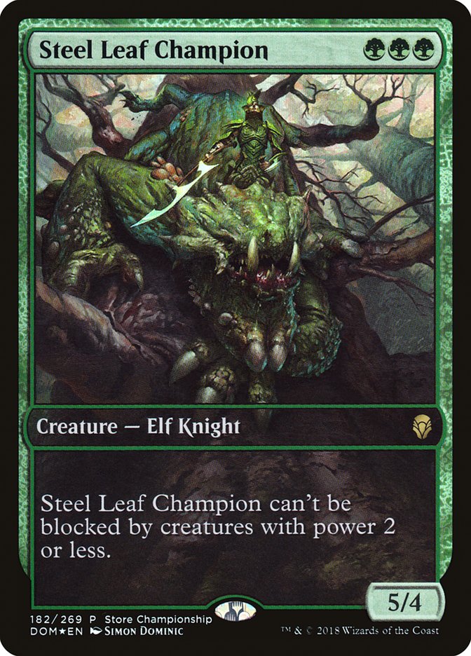 Steel Leaf Champion (Store Championship) [Dominaria Promos]