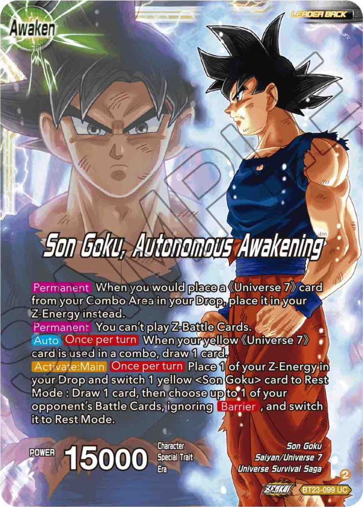 SSB Son Goku // Son Goku, Autonomous Awakening (BT23-099) [Perfect Com