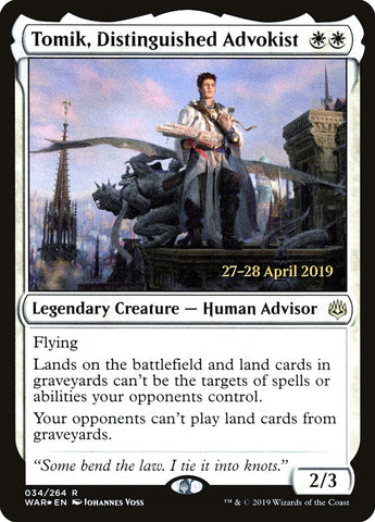 Tomik, Distinguished Advokist  [War of the Spark Prerelease Promos]