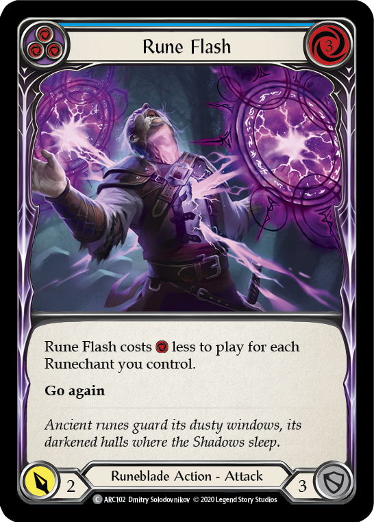 Rune Flash (Blue) [ARC102] Unlimited Rainbow Foil