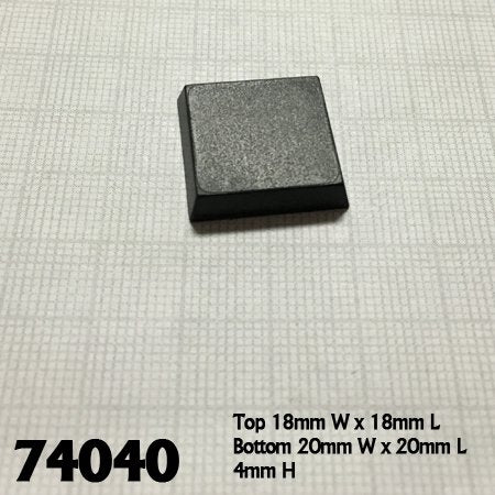 Reaper Miniatures - 20mm Square Plastic Flat Top Base (25)