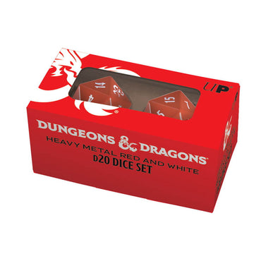Dungeons & Dragons: Heavy Metal Red And White D20 Dice Set