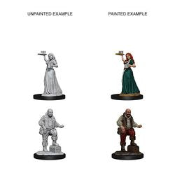 Pathfinder Deep Cuts Unpainted Miniatures: W3 Merchants (Serving Girl/Merchant)