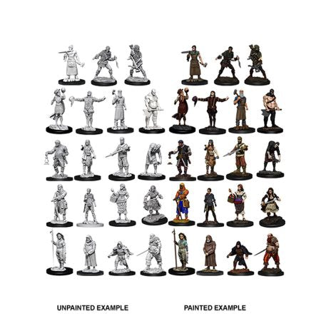 WizKids Deep Cuts Unpainted Miniatures: W8 Townspeople & Accessories