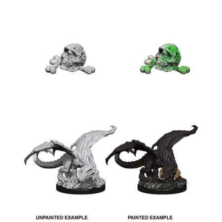 Dungeons & Dragons Nolzurs Marvelous Unpainted Miniatures: W10 Black Dragon Wyrmling