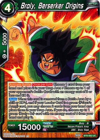 dragon ball super card game broly Broly, Berserker Origins [BT6-062]