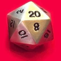 Easy Roller Dice Co. Metal Single 20 Sided Dice