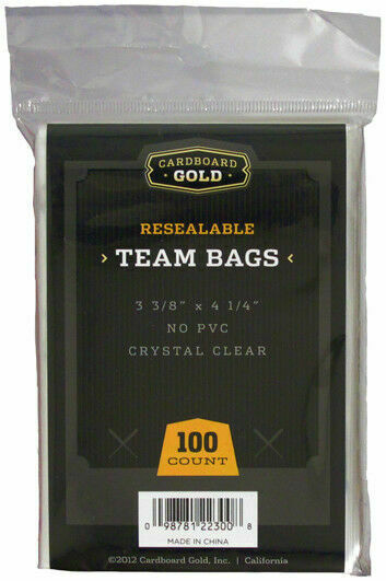 Cardboard Gold Resealable Team Bags